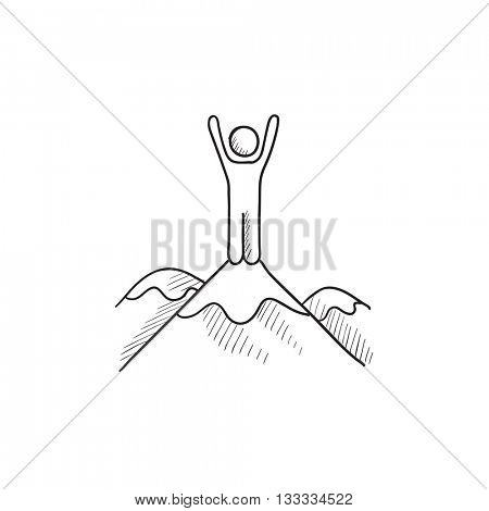 450x470 Man Standing On Top Mountain Vector Amp Photo Bigstock