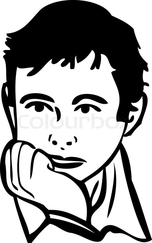 502x800 Sketch Of The Boy Is Thinking Stock Photo Colourbox