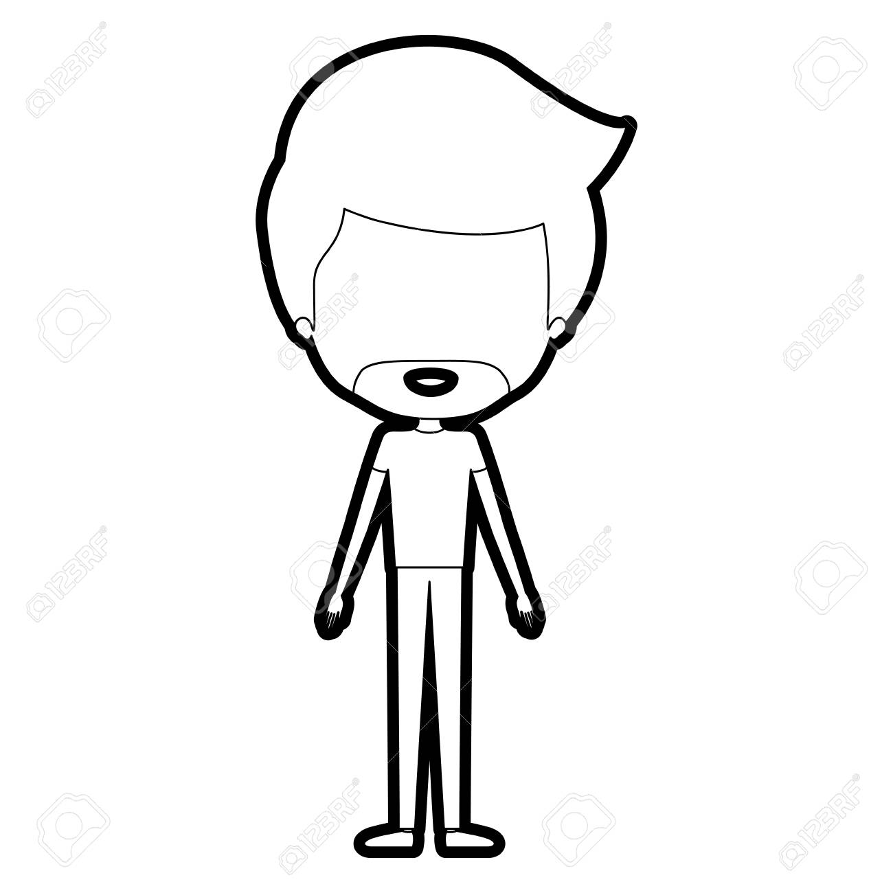 1300x1300 Sketch Silhouette Of Caricature Of Thin Faceless Man In Clothes