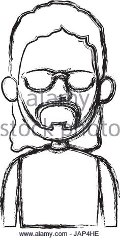 236x470 Drawing Head Beard Man Character Design Stock Vector Art
