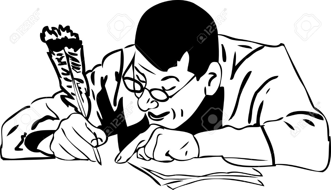 1300x747 Image The Man In Glasses With A Feather Quill Writes A Letter