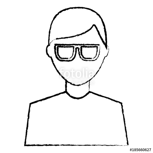 500x500 Man With Glasses Avatar Profile Icon Image Vector Illustration