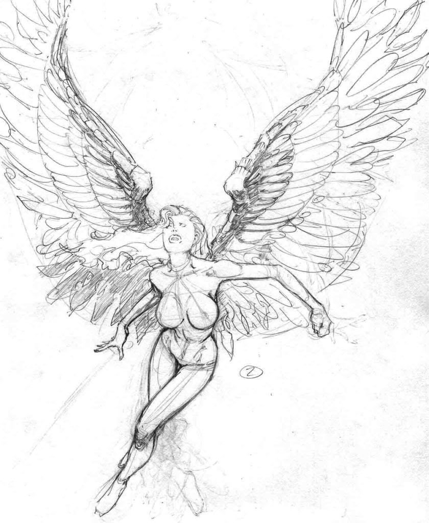 Man With Wings Drawing