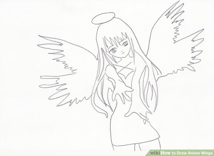 728x530 How To Draw Anime Wings 10 Steps (With Pictures)