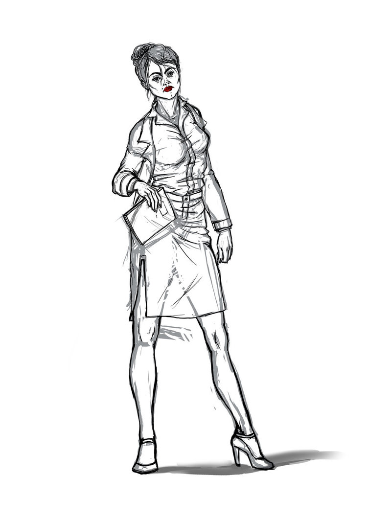 752x1063 Female Manager Sketch By Mshine