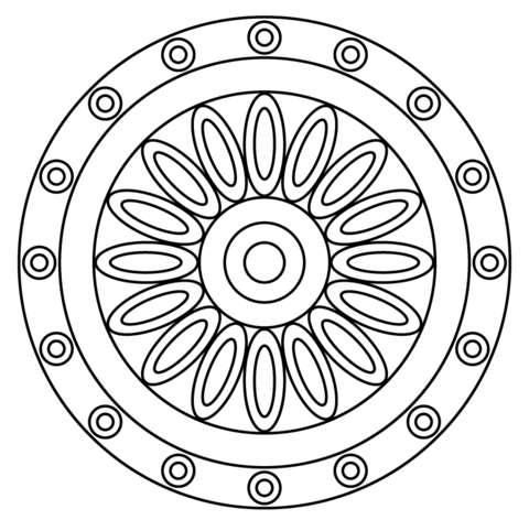 480x472 Mandala With Flower Pattern Coloring Page Free Printable