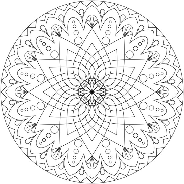 600x600 Drawing Mandala Decoration Coloring Pages Batch Coloring
