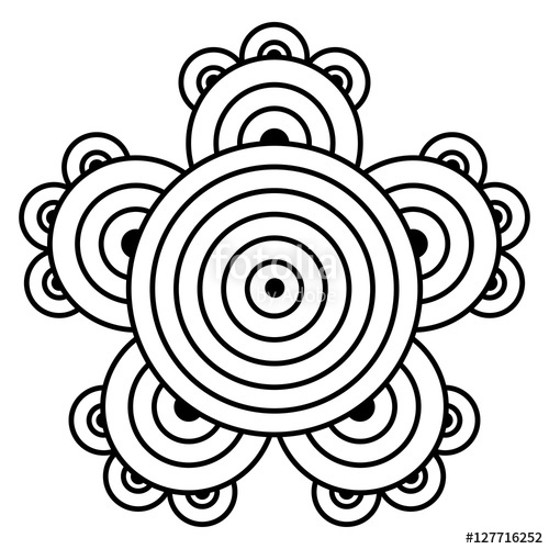 500x500 Simple Mandala Flower Design For Coloring Book Pages. Doodle