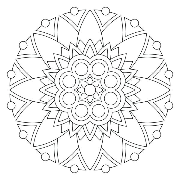 600x600 Top Coloring Pages Mandala Online