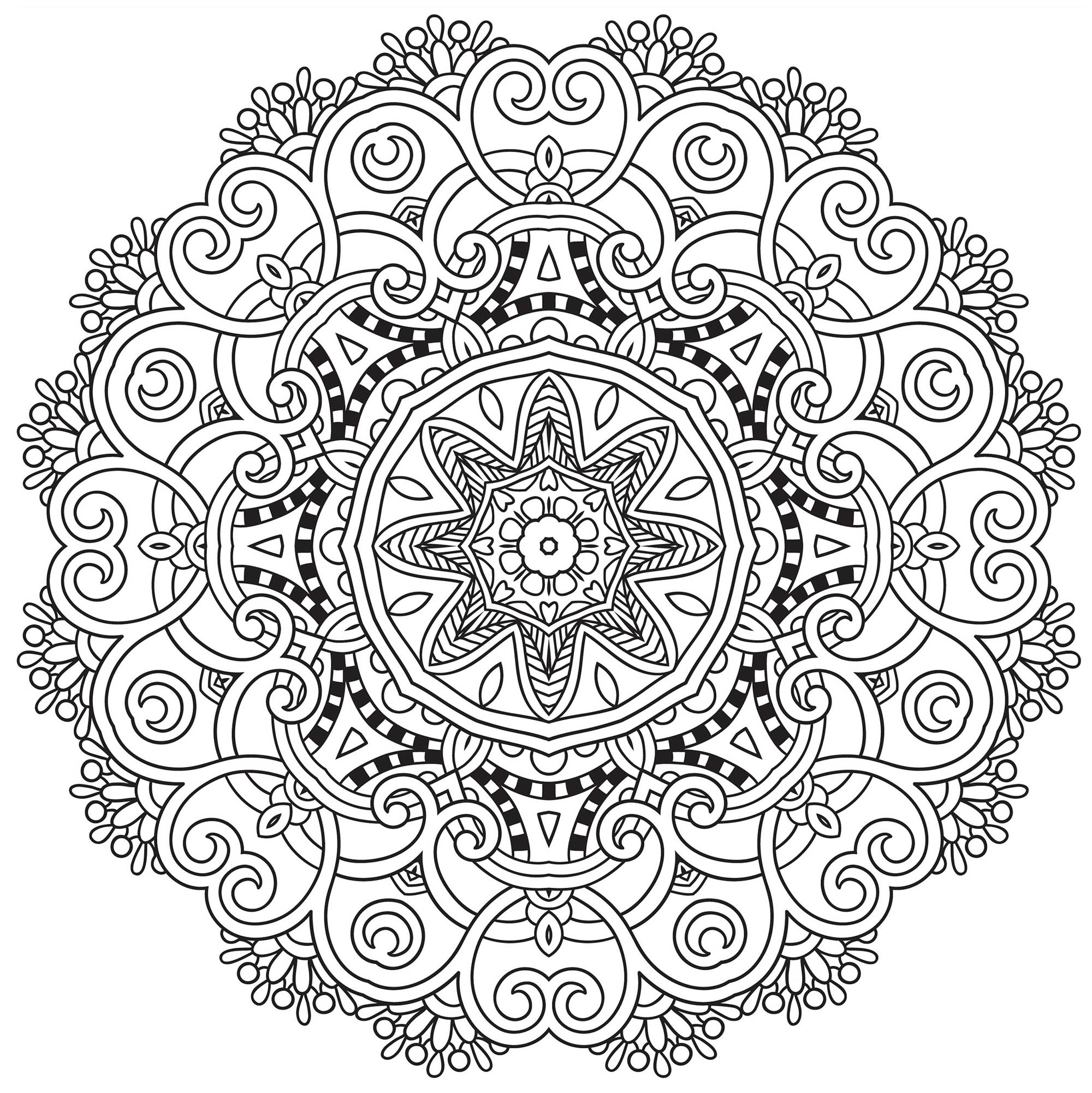 2000x2003 Incredible Mandala To Download In Pdf Mandalas With Flowers