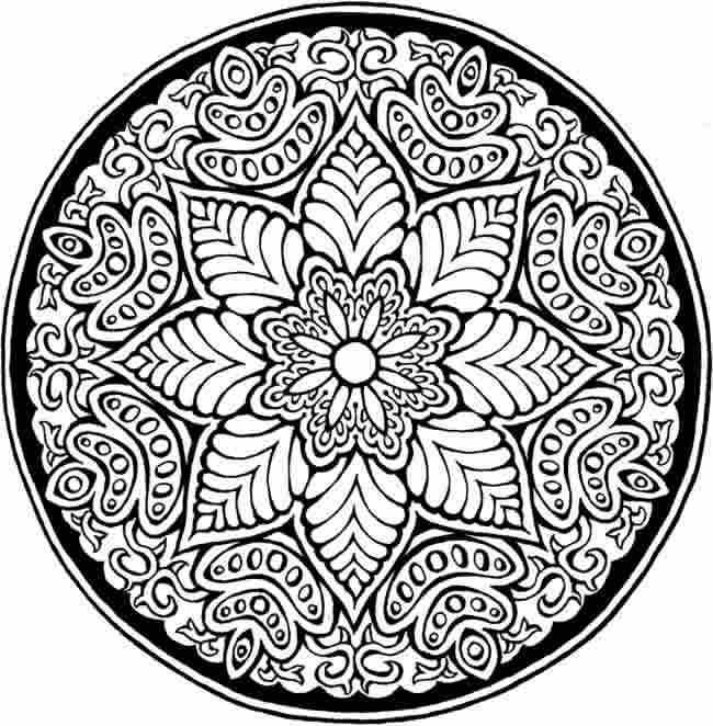 650x662 Mandala Flower Coloring Pages Difficult