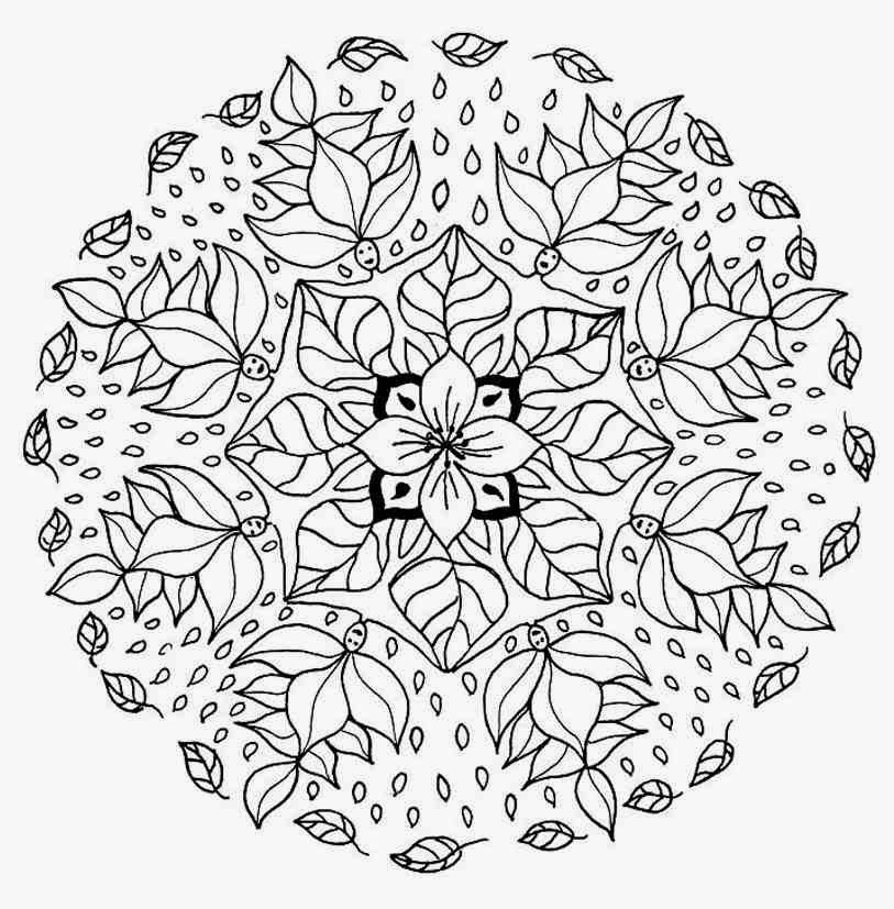 813x827 Mandala Flower Coloring Pages Difficult To Tiny Draw Printable