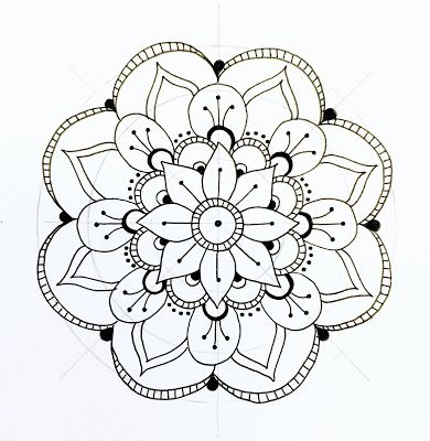 390x400 Step By Step Mandala From A Great Blog Called All The Good