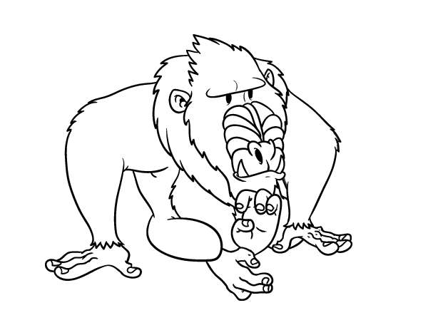 600x470 Mandrill Coloring Page