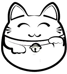 234x259 Maneki Neko Line Drawing