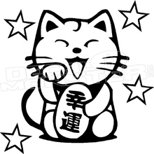 220x220 Chinese Lucky Cat Maneki Neko Silhouette 4 Decal Sticker