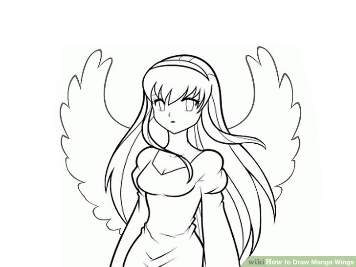 728x546 How To Draw Manga Wings 5 Steps (With Pictures)