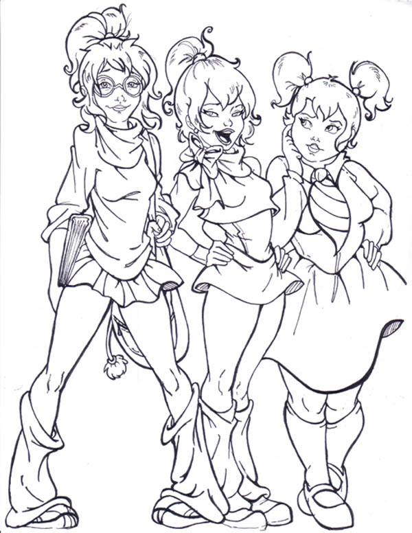 600x776 The Chipettes Manga Drawing Coloring Page