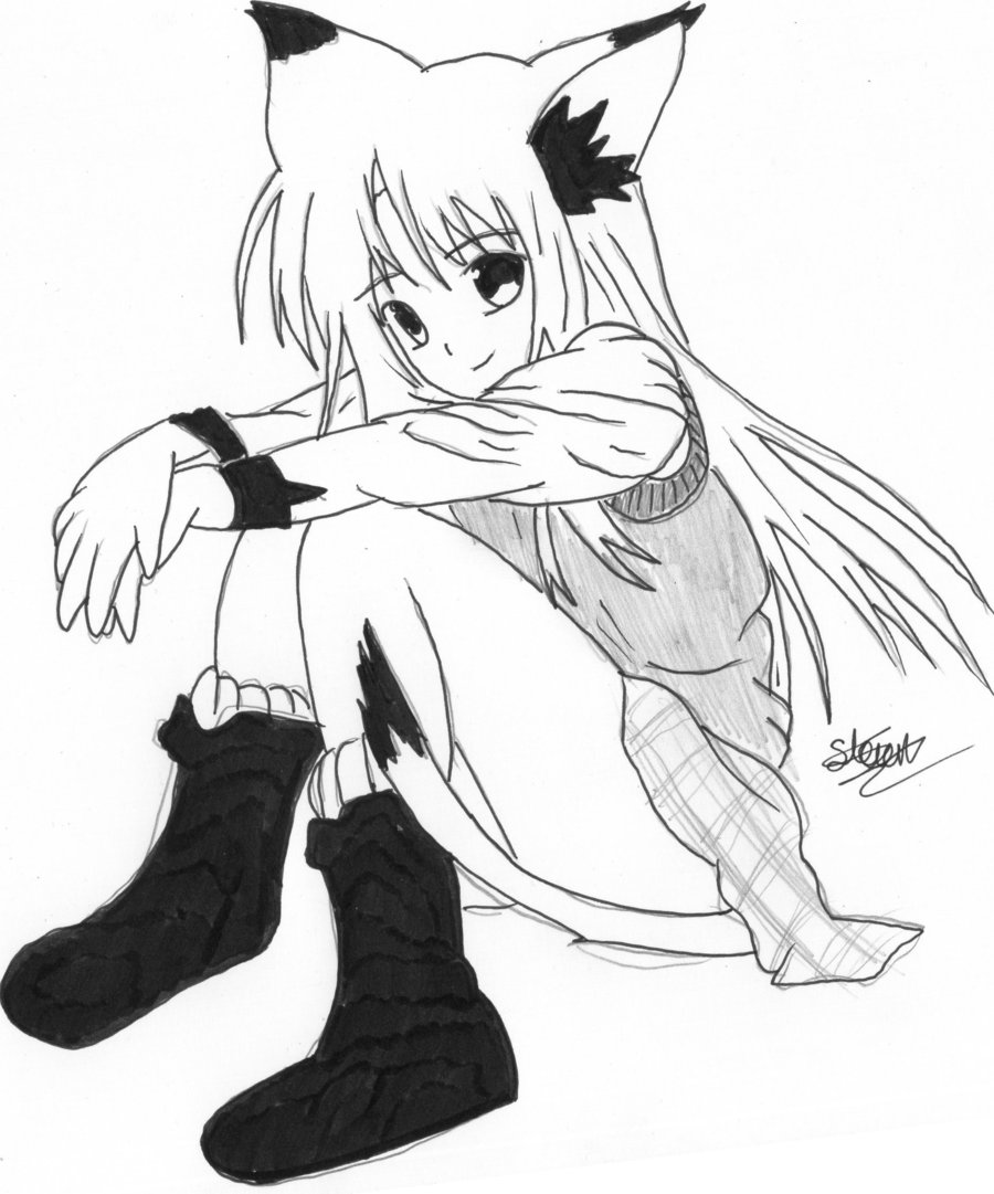 900x1081 Cat Girl By Flashtheteddy