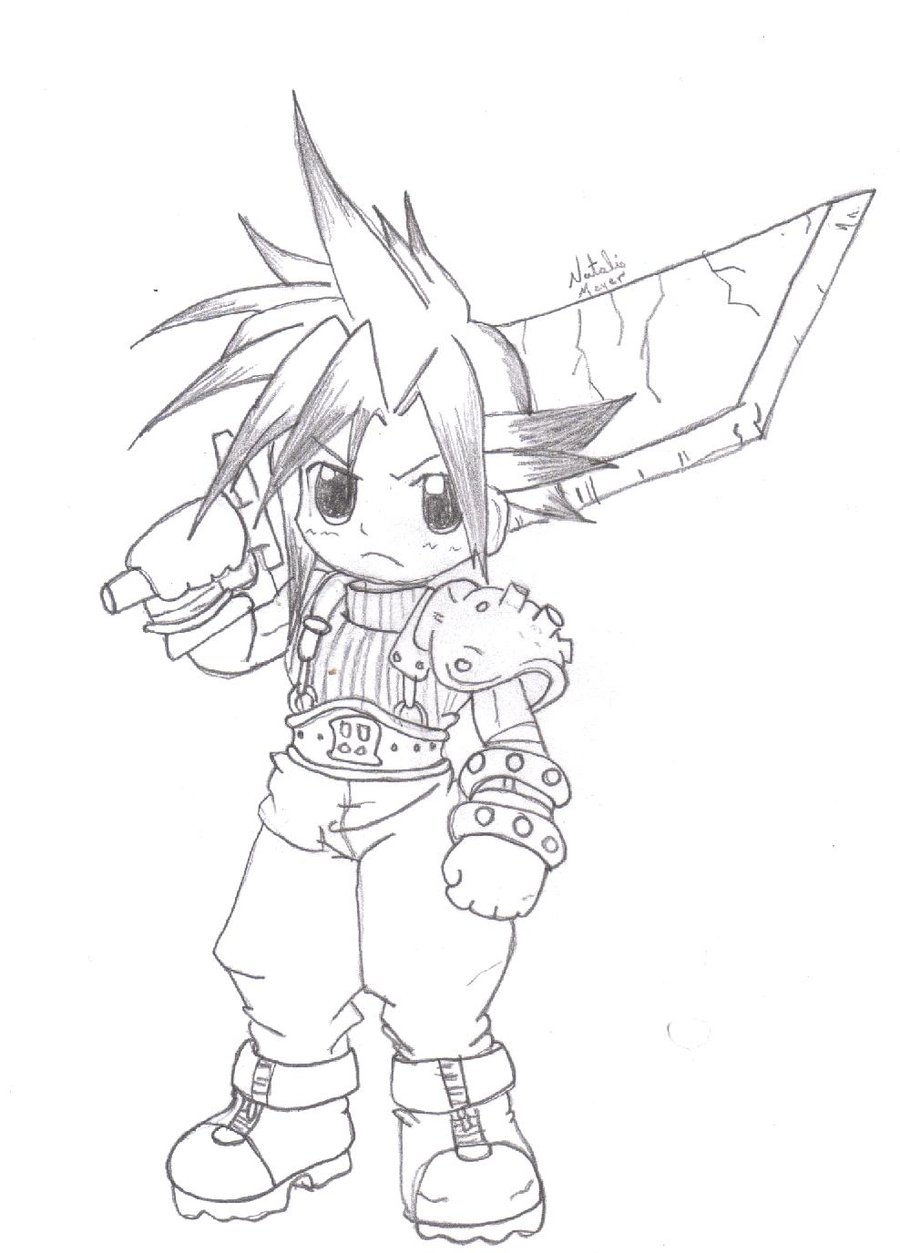 900x1253 Cloud Chibi Drawing By Icandycum