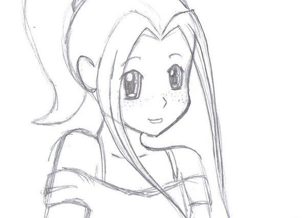 600x425 Easy Anime Sketch 25 Beautiful Anime Girl Drawings Ideas