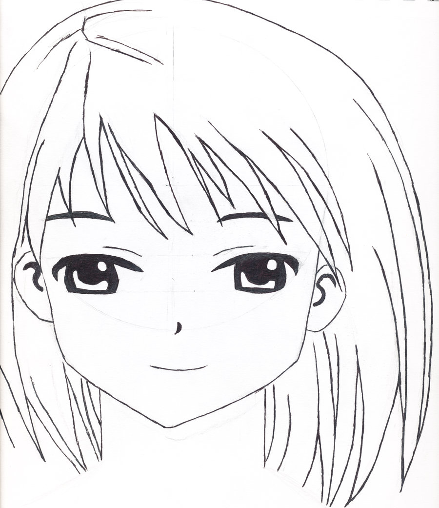 900x1041 Manga Female Face Front View By Squrenerd