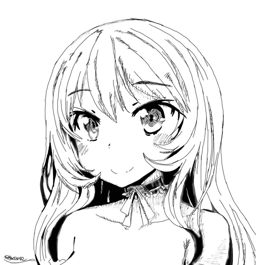 879x909 Anime Face By Rayshar