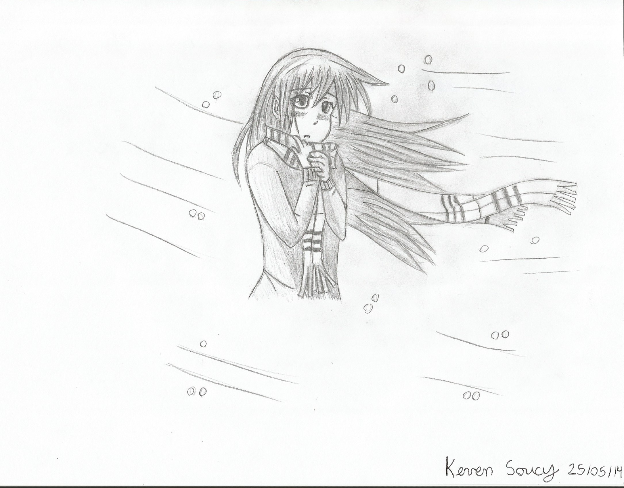 2170x1700 Drawing 18 (Manga) Girl Shivering (Keven Soucy) By Kdor2684