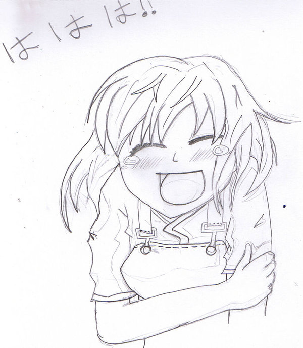 600x689 Laughing Manga Girl By Yummcookie