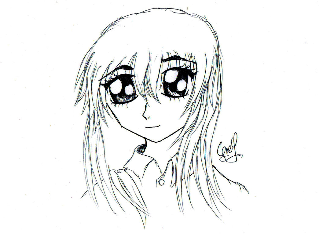 1044x765 Manga Girl Sketch By 9grey1