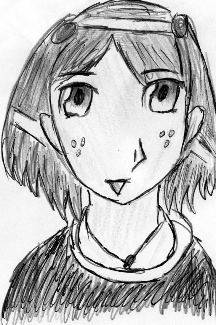 729x1096 <b>Manga</b> Girl With Bunches Pencil Drawing By Fran48.