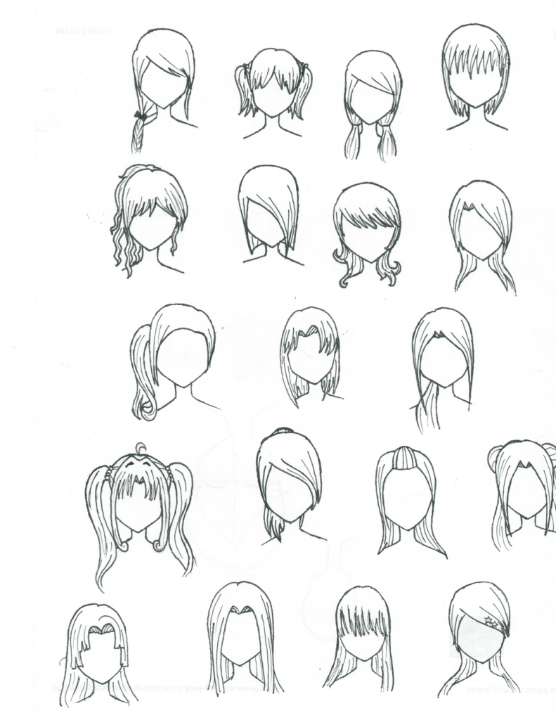 791x1024 How To Draw Manga Hair Step By Step