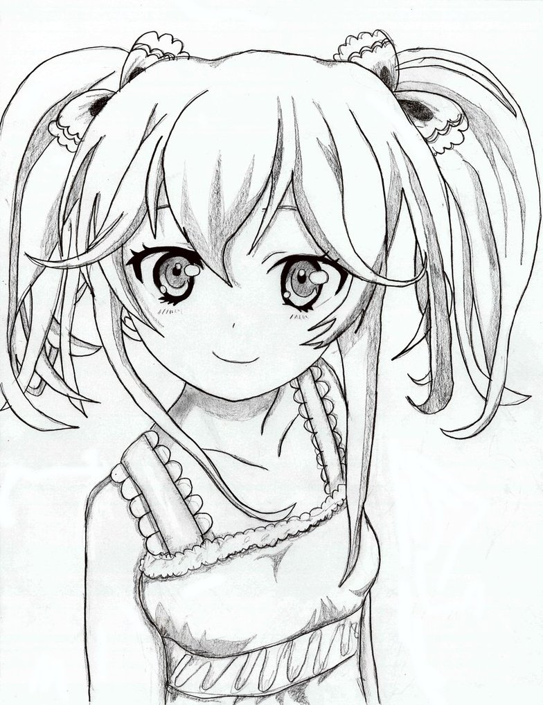 784x1018 Pictures Cute Manga Girl Drawing,