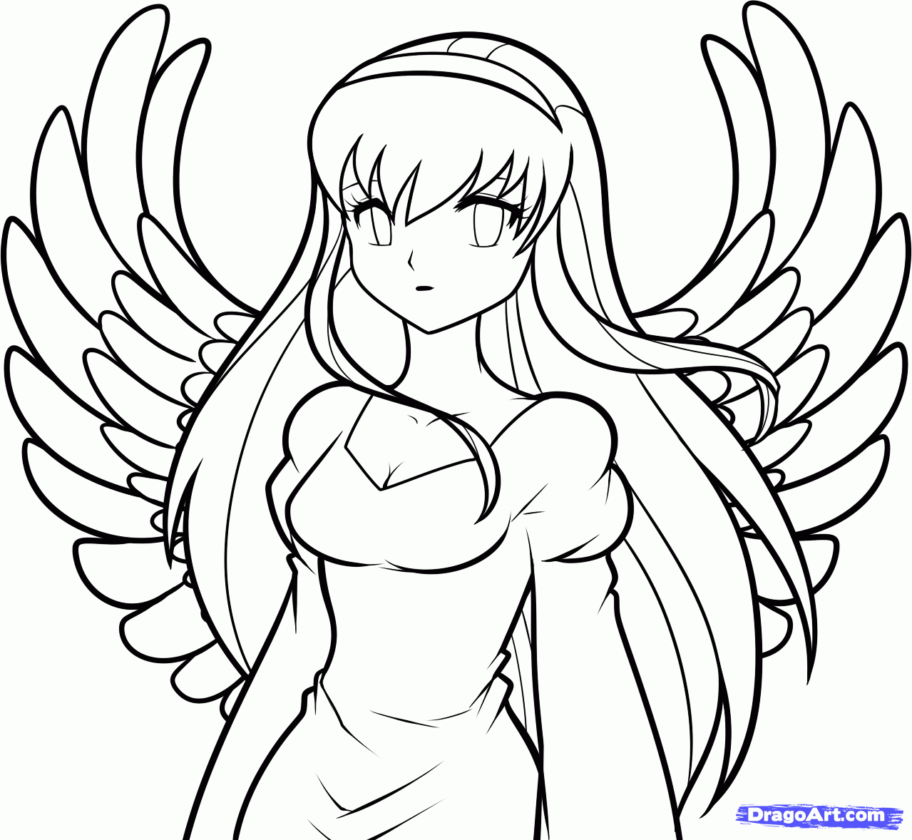 1279x1178 Anime Angel Coloring Pages