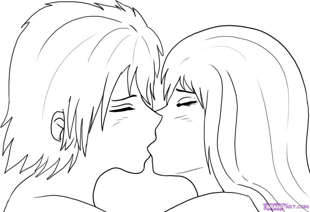 1024x701 Easy Anime Drawings How To Draw People Kissing Step Step Anime