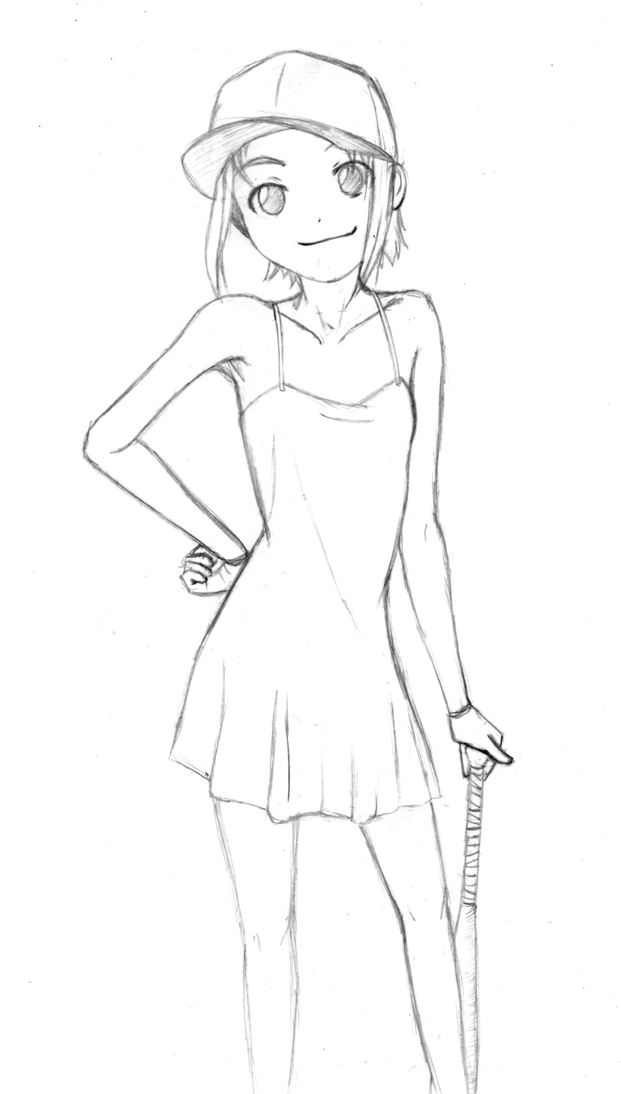 900x1584 Girl With Bat [Sketch] By Gene24manga