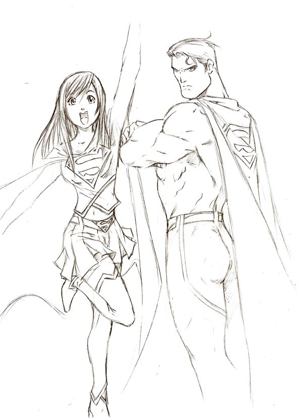 600x829 Super Girl And Superman Manga By Tyo Kuuma