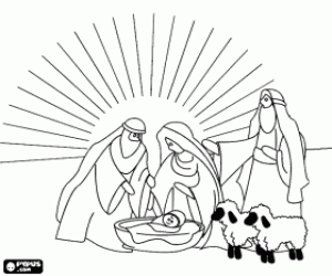 300x250 Nativity Scene Coloring Pages Printable Games