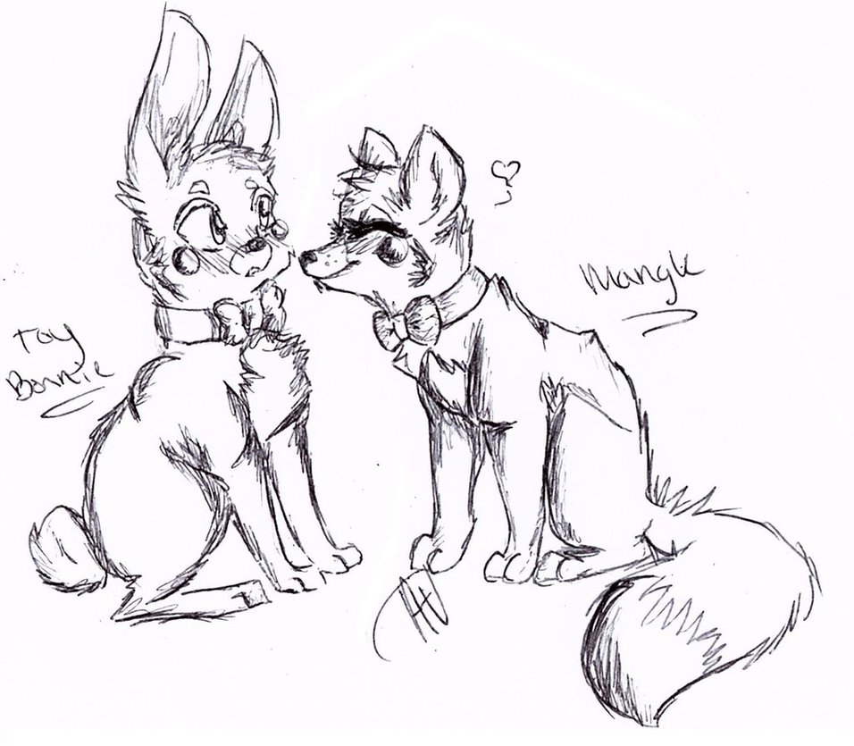 956x835 Toybonnie And Mangle Pensketch By Iliveinneverland