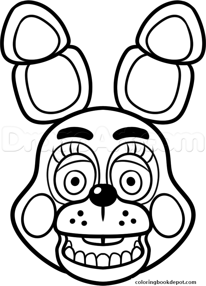 695x963 Mangle Golden Freddy Face Fnaf Coloring Pages