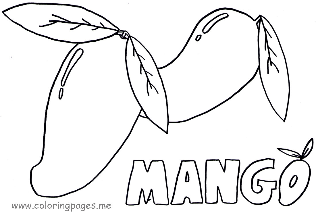 1100x748 Colouring Fruit Mango Mango Tree Coloring Page Dromffp.top