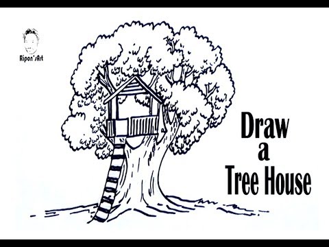 480x360 How To Draw A Tree House Step By Step