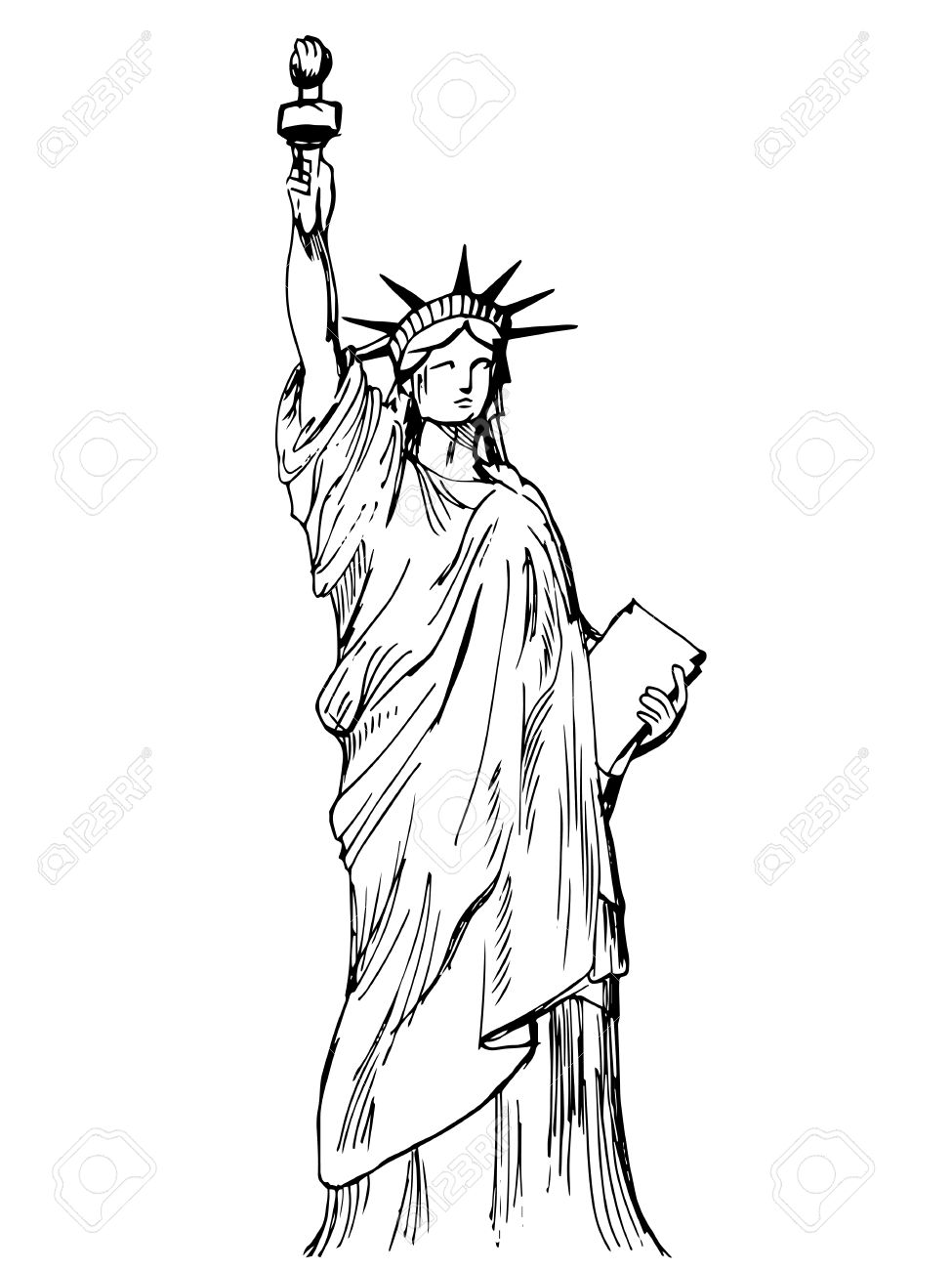 975x1300 Hand Drawn Liberty Statue
