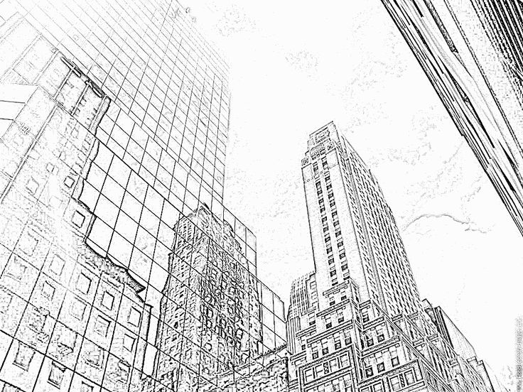 Manhattan Skyline Drawing at GetDrawings | Free download