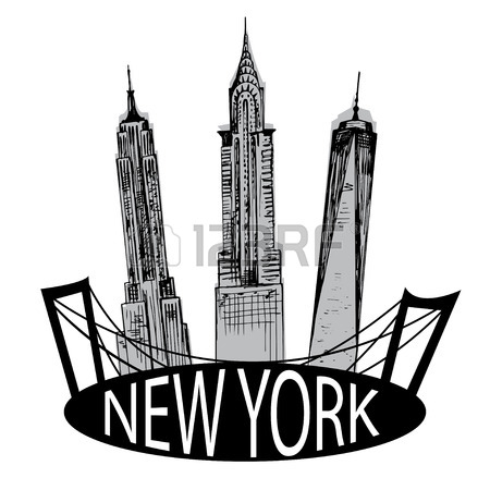 450x450 Hand Drawn New York Famous Buildings Royalty Free Cliparts