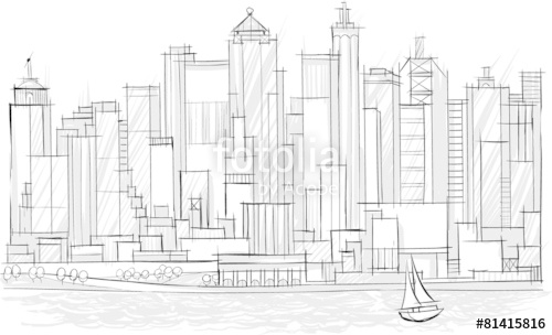 500x304 Photos City Landscape Sketch,