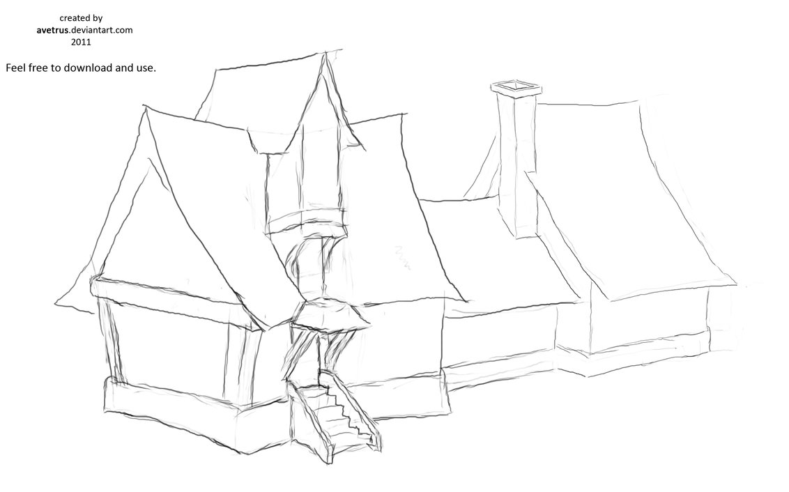 1132x706 Manor House Sketch By Avetrus