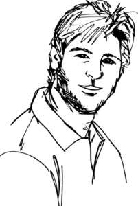 201x300 Sketch Of Handsome Man Face. Vector Illustration Royalty Free