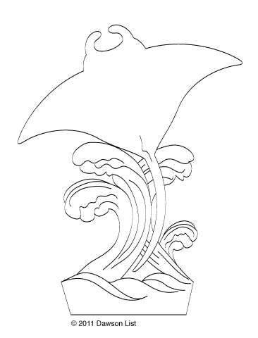 366x480 A Manta Ray Ice Sculpture Design Fabric Embroidery