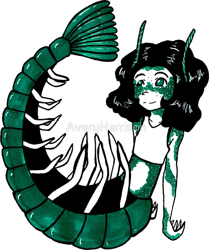 667x800 Mantis Shrimp Mermaid Stickers By Averyharrison Redbubble